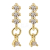 Brass Micro Pave Clear Cubic Zirconia Stud Earrings EJEW-R016-26G-01-4