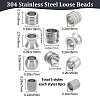40Pcs 5 Styles 201 & 304 Stainless Steel European Beads STAS-BBC0001-98-2