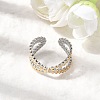 Adjustable 304 Stainless Steel Cuff Rings for Women RJEW-B150-01GP-10-2