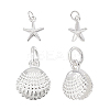 Starfish/Shell Shape 925 Sterling Silver Sea Animal Charms STER-PH0002-31-7