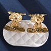 Flower with C-Shaped 304 Stainless Steel Stud Earrings for Women EJEW-A131-01B-G-2