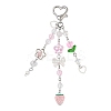 Strawberry Acrylic & Handmade Lampwork & Glss Pendant Decorations HJEW-YW00119-1
