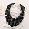 Bohemian Style Acrylic Faceted Rectangle Graduated Beaded 3 Layer Necklaces for Women WGBB337-02-1