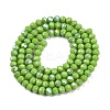 Electroplate Opaque Solid Color Glass Beads Strands EGLA-A044-P4mm-L30-3
