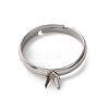 304 Stainless Steel Cuff Ring Components STAS-D372-01P-03-2