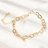 Brass Cable Chain Bracelets for Women BJEW-F531-07G-2