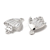 Brass Pave Clear Glass Connector Charms KK-F860-76P-2