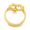 Heart with Letter & Flower Rack Plating Brass Adjustable Rings for Women RJEW-I105-05G-T-3