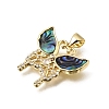 Brass Micro Pave Clear Cubic Zirconia Pendants CU-CBAF50C-02A-G-2