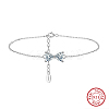 925 Sterling Silver Bowknot Link Bracelets BJEW-C106-02P-2