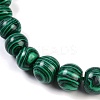 Synthetic Malachite Rondelle Graduated Beaded Necklaces for Women Men NJEW-K388-02K-2