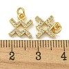Rack Plating Brass Micro Pave Cubic Zirconia Pendants KK-K386-02F-G-3