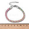 304 Stainless Steel Chain & Nylon Braided Bracelets for Women BJEW-A152-01P-5