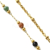 304 Stainless Steel Satellite  Chain & Faceted Round Mixed Gemstone Beads Link Chain Bracelet Making AJEW-JB01622-4