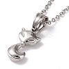 304 Stainless Steel Fox Pendant Necklace for Women STAS-E154-24P-1