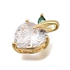 Brass Pave Clear Cubic Zirconia Charms LS-KK-Q048-21G-2