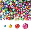 350Pcs 4 Styles Laser Opaque Acrylic Beads OACR-CJ0002-22-1