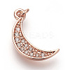 Brass Micro Pave Cubic Zirconia Charms ZIRC-E152-27RG-RS-1