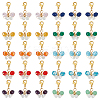 6 Sets Butterfly Copper Wire Wrapped Glass Pendant Decorations HJEW-GA0001-52-1