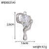 Nuggets Charms 304 Stainless Steel Clear Cubic Zirconia Pendants STAS-OY004-23P-2