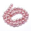 Electroplated Cherry Quartz Glass Beads Strands G-O164-04-10mm-2