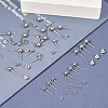 90Pcs 3 Size 202 Stainless Steel Ball Stud Earring Findings STAS-TA0002-22-6