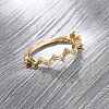 Brass Micro Pave Cubic Zirconia Finger Rings RJEW-C141-05G-1