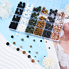 Natural Red Netstone & Taiwan Jade & Lava Rock & Wood Lace Stone & Larvikite Round Bead Sets G-YW0002-20-3
