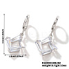 Chic Minimalist Geometric Brass Clear Cubic Zirconia Rhombus Hoop Earrings ES8228-1-1