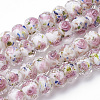 Handmade Gold Sand Lampwork Beads Strands LAMP-SZ0001-28F-1