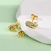 Brass Micro Pave Clear Cubic Zirconia Stud Earrings LS-EJEW-D328-04G-03-3