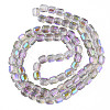 Electroplate Transparent Glass Beads Strands EGLA-N002-32-C12-2