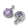 Brass Micro Pave Cubic Zirconia Charms KK-B102-06P-2