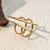 304 Stainless Steel Cuff Rings for Women LS-RJEW-L133-05G-1