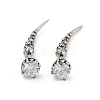 Rose Flower 316 Surgical Stainless Steel Pave Cubic Zirconia Ear False Plugs for Women EJEW-Z050-45A-AS-1