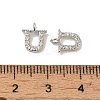Initial Letter Brass Micro Pave Cubic Zirconia Pendants ZIRC-F008-U-3