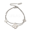 304 Stainless Steel Shell Pearl Pendant Multi-strand Bracelets BJEW-U028-01P-4