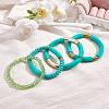 4Pcs 4 Style Acrylic Chunky Curved Tube Stretch Bracelet Sets BJEW-SW00074-07-6