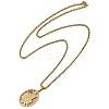 201 Stainless Steel Hollow Catholic Saint Benedict Oval Pendant Box Chain Necklaces NJEW-D089-05G-2