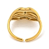 Ion Plating(IP) 304 Stainless Steel Lip Open Cuff Ring for Women X-RJEW-A043-20G-3
