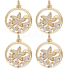 6PCS Brass Micro Pave Cubic Zirconia Pendants KK-BBC0011-86-1