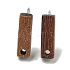 Walnut Wooden Stud Earrings Findings X-EJEW-B060-02B-1