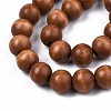Spray Painted Natural Wood Beads Strands WOOD-S053-57E-3