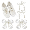 2 Pairs 2 Styles Bowknot Resin Beaded Shoes Charms FIND-FG0004-23-1
