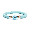 5Pcs 5 Style Polymer Clay Heishi Beaded Stretch Bracelets Set BJEW-JB07540-02-10