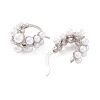 Rack Plating Brass ABS Imitation Pearl Hoop Earrings EJEW-M029-02P-2