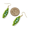 304 Stainless Steel Glass Seed Beads Pea Dangle Earrings EJEW-MZ00557-4