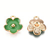 Light Gold Plated Alloy Enamel Pendants ENAM-R136-16F-2