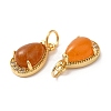 Natural Yellow Jade Teardrop Charms G-A034-01G-02-3