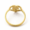 Ion Plating(IP) 304 Stainless Steel Heart with Flower Adjustable Ring for Women RJEW-B027-30G-3